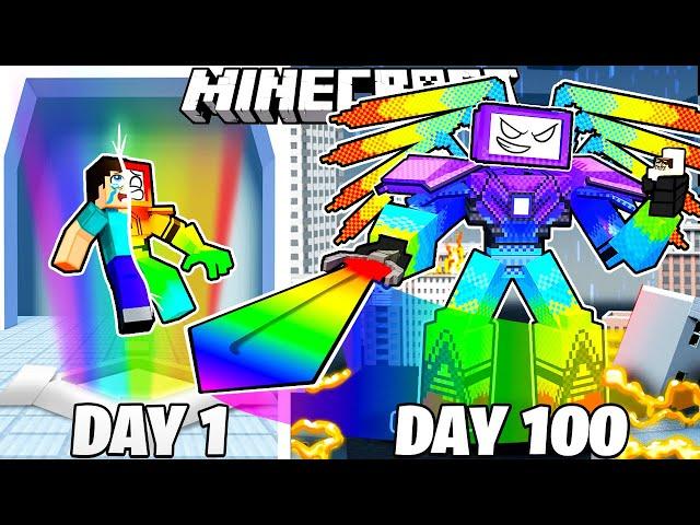 I Survived 100 Days as RAINBOW TITAN in Minecraft!