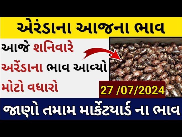 Arenda na bhav  | 27-07-2024 l એરંડા ના આજના ભાવ | Rajkot marketing yard and Patan marketing yard