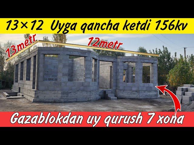 7 XONALIK  ZO'R UY PROEKT Gazablokdan qurush qanchaga tushai?