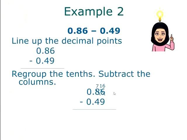 Subtract Decimals - Ms. Inam