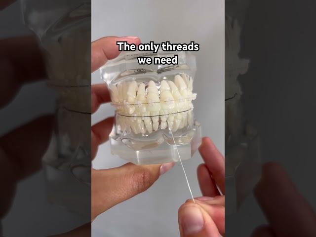 Flossing with threads… for braces  #flosstube #threadsapp #threads #LightForce #Braces #short