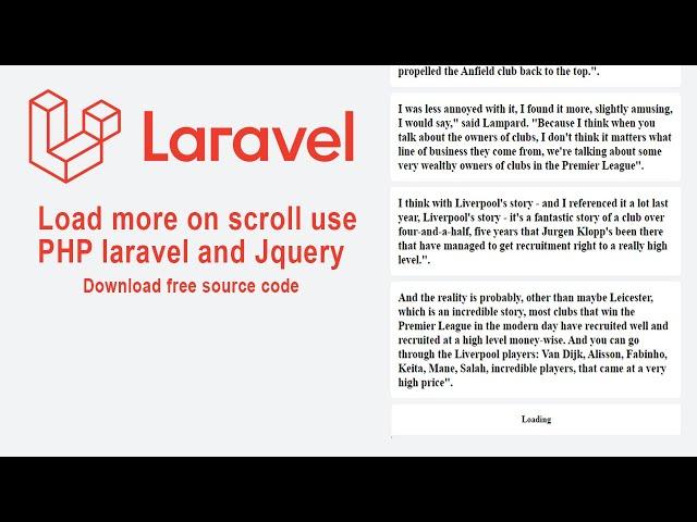 PHP Laravel - Load more on scroll using Ajax