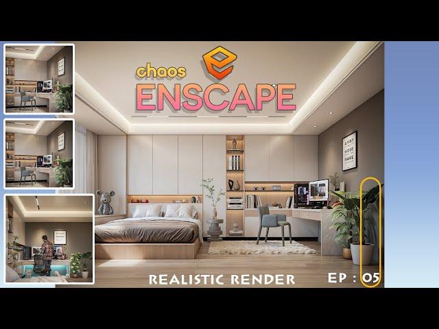 Realistic Rendering bedroom  (SketchUp + Enscape 4 .1}  EP :05