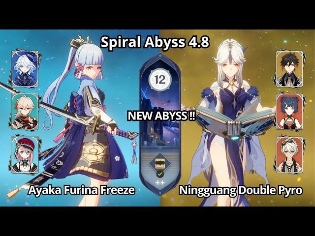 C0 Ayaka Furina Freeze & C6 Ningguang Double Pyro - Spiral Abyss 4.8 Floor 12 Genshin Impact