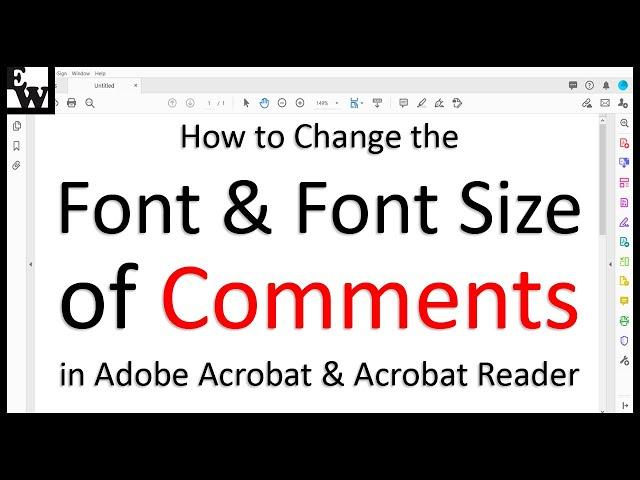 How to Change the Font and Font Size of Comments in Adobe Acrobat and Acrobat Reader (PC & Mac)