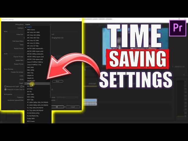 HOW TO CREATE CUSTOM SEQUENCE SETTINGS PRESET IN ADOBE PREMIERE PRO