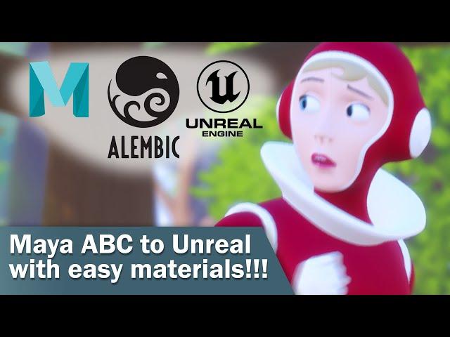 Import Maya Alembic into Unreal (WITH  MATERIALS CONNECTING AUTOMATICALLY) - 2021