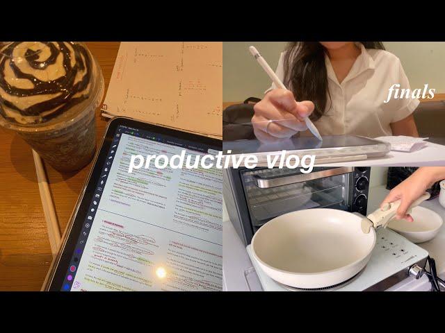 productive vlog: finals study session  unboxing gifts, making pancakes, uni vlog