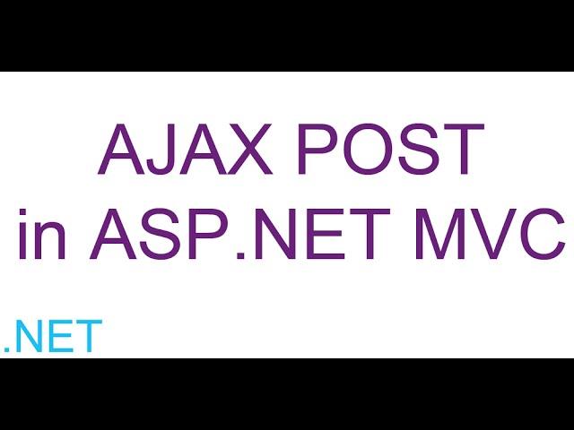 AJAX POST in ASP.NET MVC