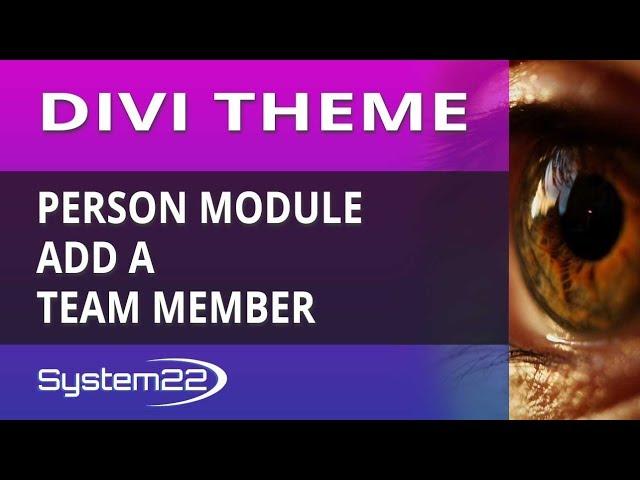 Divi Theme Person Module Add A Team Member