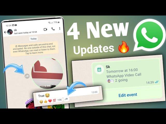 4 Whatsapp New Updates | Add Event Whatsapp new feature | whatsapp updates 