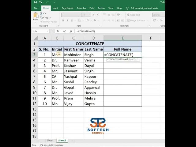 Learn CONCATENATE Function in Just 60 Sec || Excel