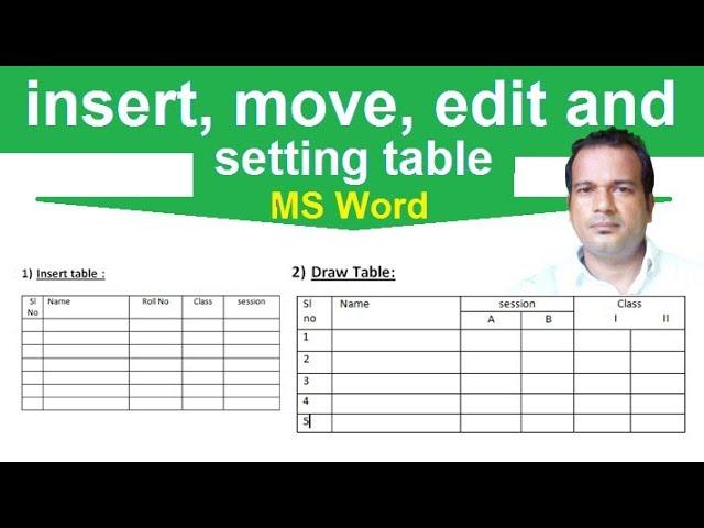 How to insert move and edit table in MS Word | Insert table and draw table