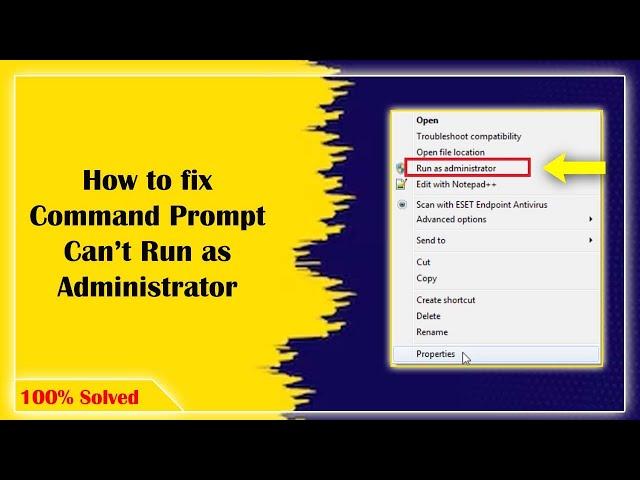 How to fix Command Prompt Can’t Run as Administrator | CMD Can’t Run | Command Prompt Not Working