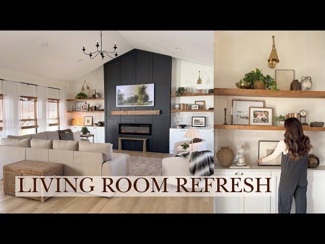 LIVING ROOM DECORATE WITH ME 2025 | living room styling ideas!