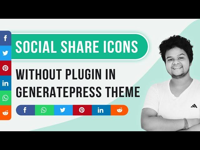 How To Add Social Share Buttons Without Plugin In GeneratePress Premium Theme | Hindi 2021