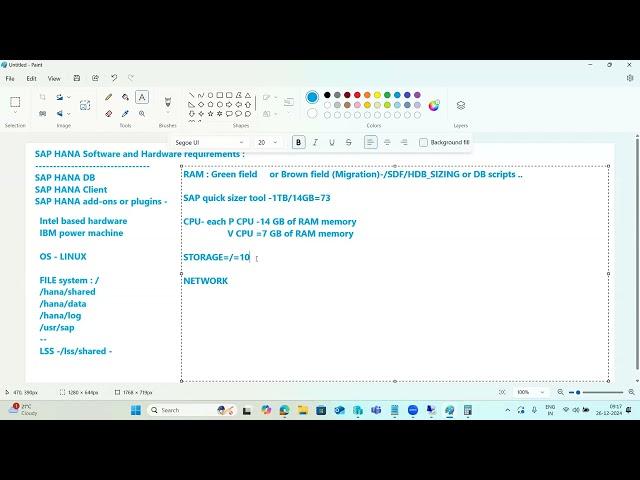 SAP HANA Hardware and Software Requirements