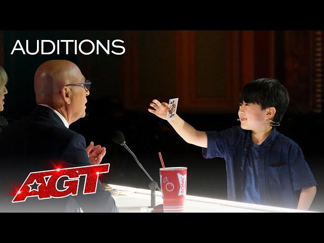 9-Year-Old Magician The Amazing Shoji Delivers Cool Card Magic! - America's Got Talent 2021