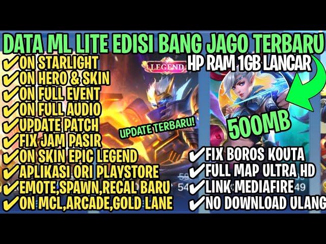 Data ML Lite Full Event 500Mb Terbaru Patch Lukas | ML Lite | Cara Mengatasi Lag & Patah Patah