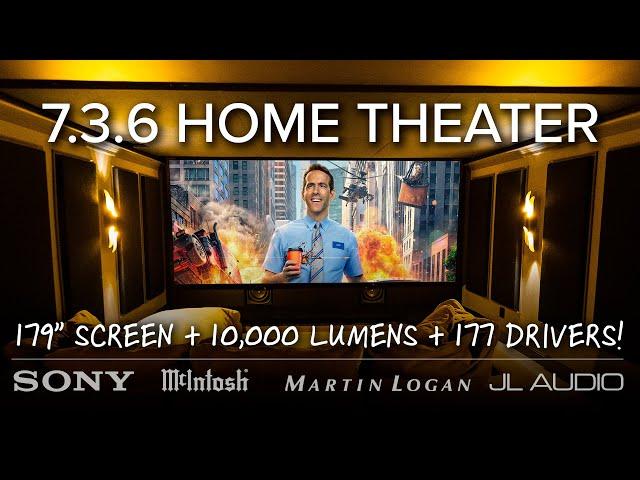 MASSIVE 7.3.6 Home Theater w/ 179" Screen & 177 Drivers! | Martin Logan, Sony, JL Audio, McIntosh