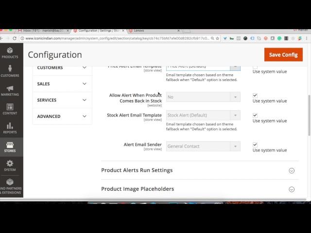 Product Reviews, Product Alerts and Price Scope Settings In Magento2