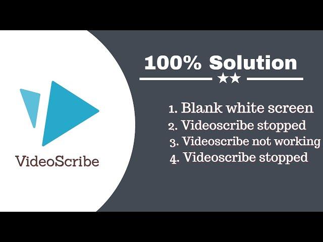 How to fix videoscribe white screen problem, blank white screen, videoscribe white screen error