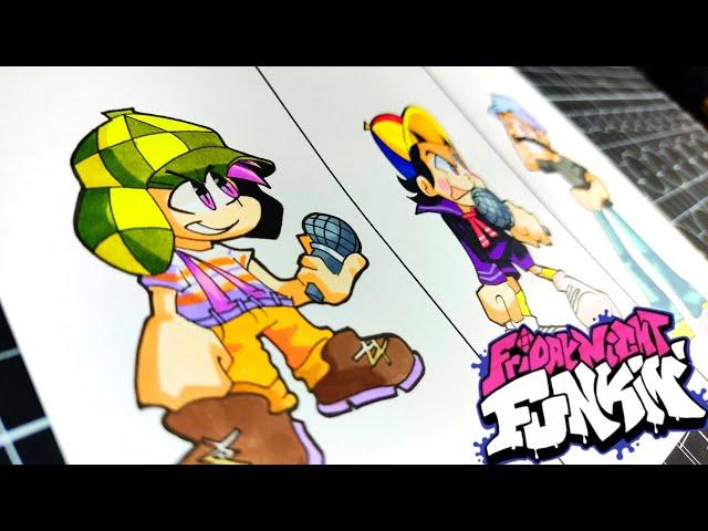 DRAWING Friday Night Funkin' VS El Chavo & Quico & don RAMON | El Chavo Del 8 T2 (FNF Mod)