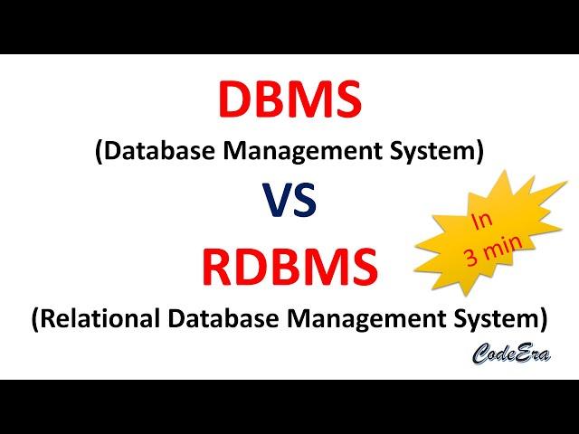 DBMS vs RDBMS | What is the difference between #DBMS and #RDBMS