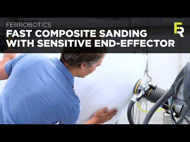 Fast robotic cobot sanding of Marlan solid surface bathtub - FerRobotics ACF-K