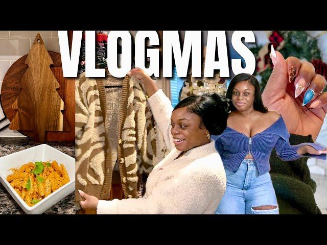 VLOGMAS DAY 13 | Nail Appt, Cajun Lobster Alfredo, Preparing for Our Girls' Trip, Hilarious Try-On .