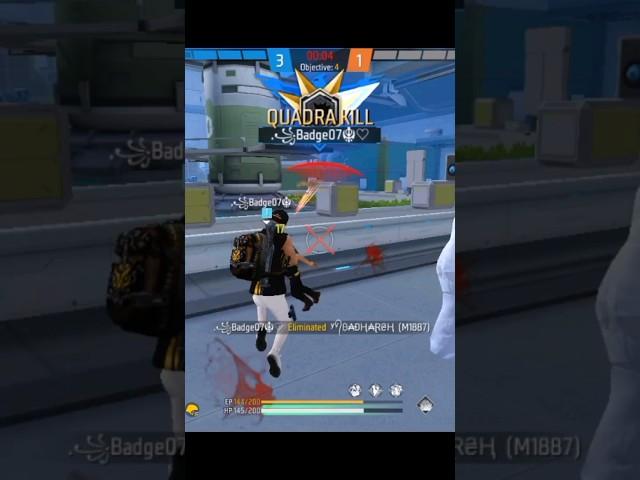 QUADRA KILL ⭕️FREE FIRE MAX| 1 VS 4 CLASH #freefire #shorts