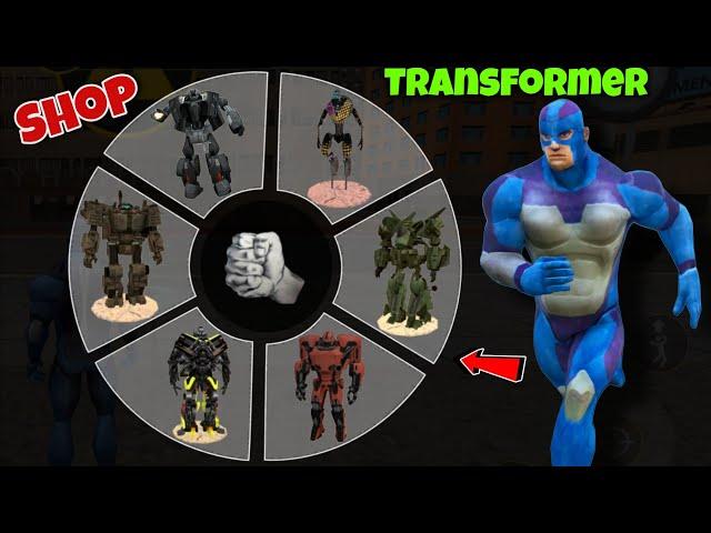 Rope Hero Free Transfromer Shop In Casino | Rope Hero Vice Town | All Transformer | Black Spider 2.0