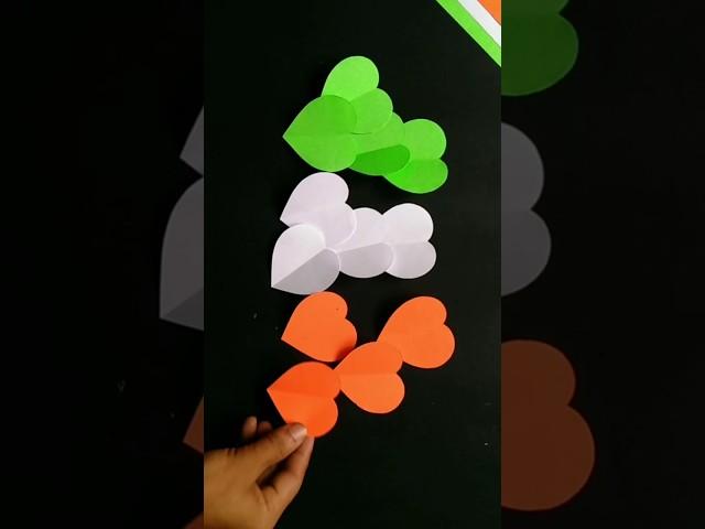  Indian Paper Flag Heart Making  | Tricolour Craft Ideas #shorts #youtubeshorts #viralvideo