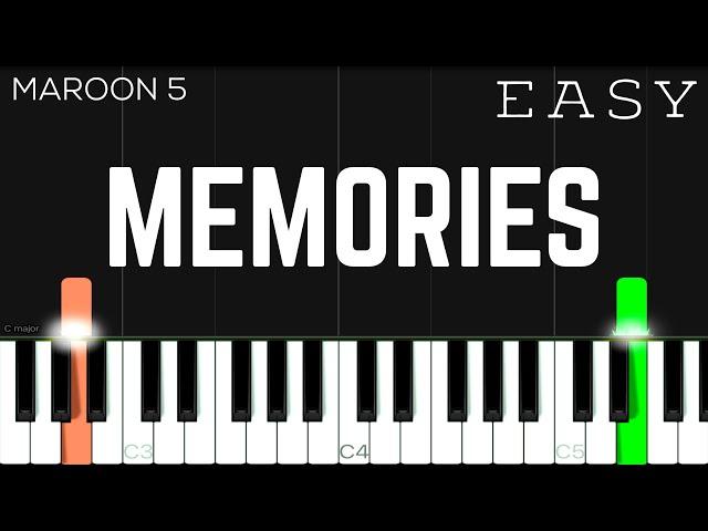 Memories - Maroon 5 | EASY Piano Tutorial