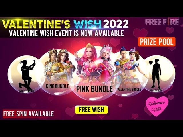 VALENTINE WISH EVENT FREE FIRE | FREE FIRE NEW EVENT | VALENTINE DAY EVENT 2022 | FF NEW EVENT TODAY