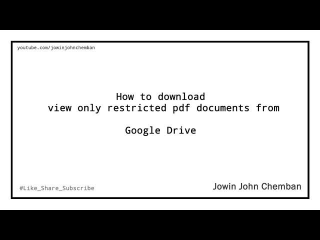 How to download view only, protected pdf from Google Drive