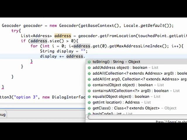 Android Application Development   137   Geocoding a Location for an Address