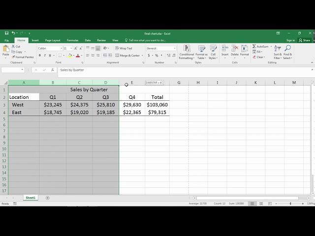 How to Center a Title Across a Table in Excel; Center Title; Center Heading