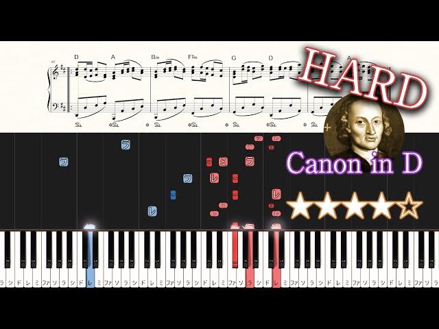 Canon in D - Johann Pachelbel - Hard Piano Tutorial + Sheets【Piano Arrangement】