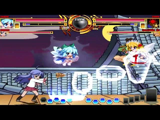 NICK54222 MUGEN: Cirno and Konata Izumi VS Sunny Milk and Guile