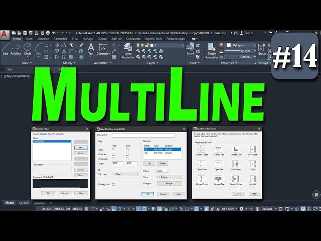 #14 | Multiline, Multiline Style, Multiline Edit in AutoCAD [DEEPAK VERMA]