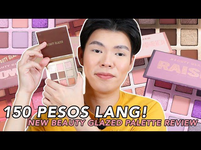 150 PESOS LANG!  NEW BEAUTY GLAZED EYESHADOW PALETTE REVIEW (PANG BEGINNERS & EVERYDAY MAKEUP)