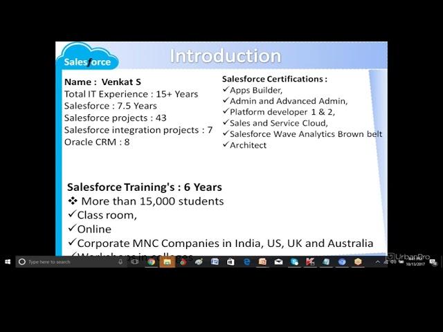 Tutor in Medipalli, Hyderabad for Salesforce Certification - Venkat S