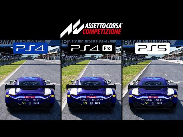 Assetto Corsa Competizione Graphics Comparison (PS5/PS4 Pro/PS4/PC)