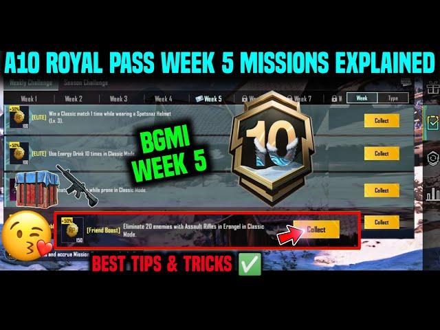 BGMI WEEK 5 MISSIONS / A10 WEEK 5 MISSION / WEEK 5 MISSION BGMI / A10 RP MISSION WEEK 5 EXPLAINED