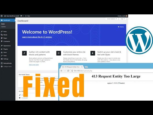 WordPress Installation | white screen error fixed | 413 - Request Entity Too Large Fixed - Tutorial