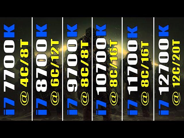 i7 7700K vs  i7 8700K vs i7 9700K vs i7 10700K vs  i7 11700K vs  i7 12700K || INTEL  PROCESSOR ||