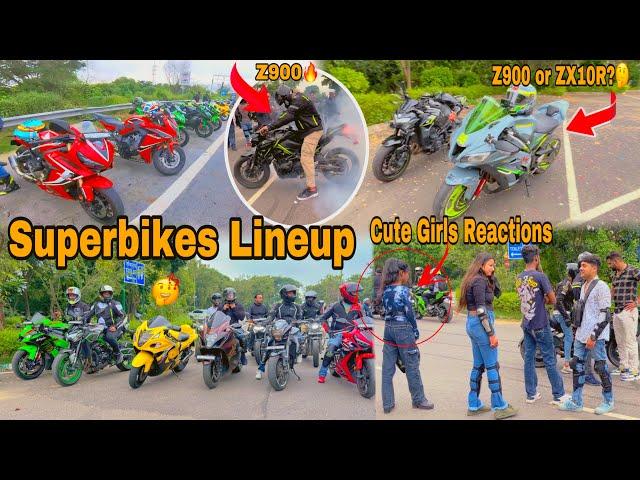 Cute Girls Reactions on Z900 Burnout  Hayabusa Wheelie / 100 Plus Superbikes  #superbikes