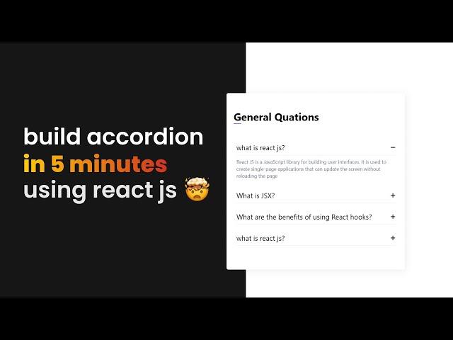Build a React Accordion from Scratch | ReactJS And Tailwindcss tutorial