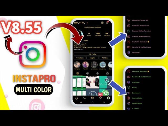 INSTA PRO Latest Version V8.55 Multi Color Mod| Latest Mod Of 2021 | Amazing Themes️